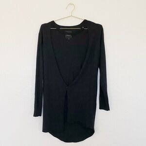 PUDEL Cut Out Long Cardigan in Black SZ S